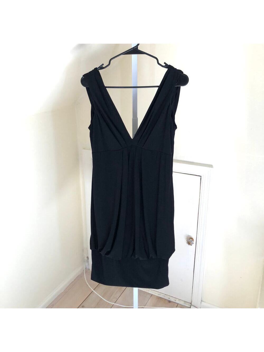 MSK NWOT Women's Black Sleeveless V-Neck Low Drape Back Dress Size 10